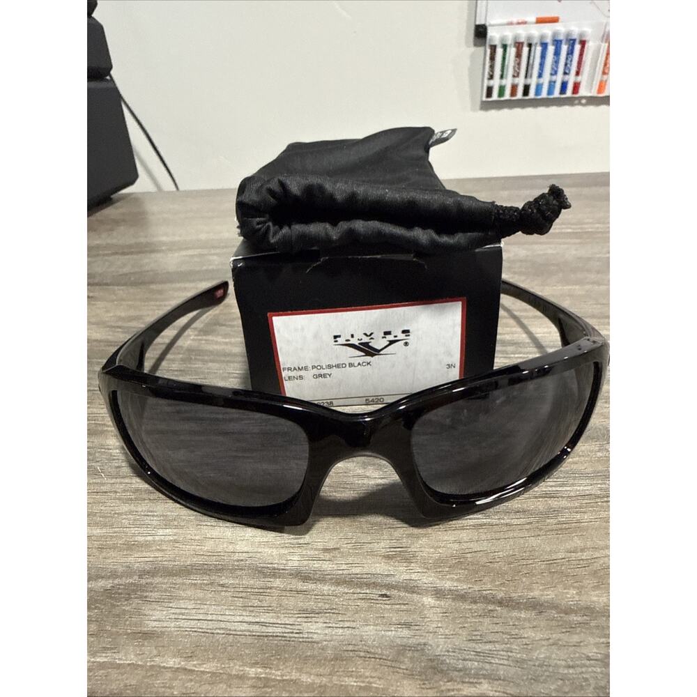OAKLEY FIVES SQUARED 9238-0454 Grey Lenses, Polished Black Frame - READ DESCRIPT